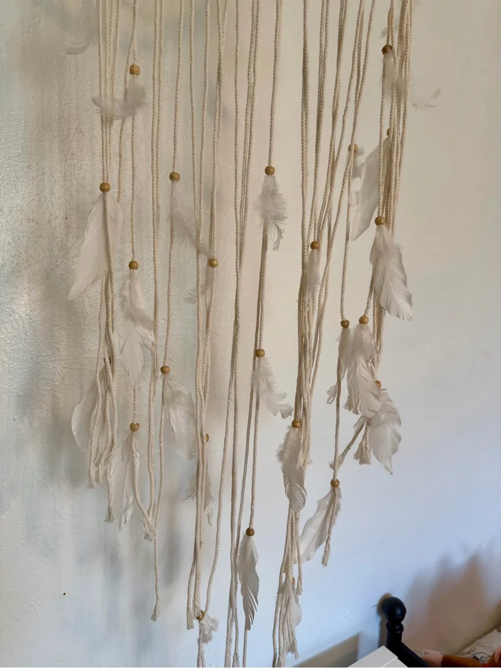 Large Cream Macrame Crescent Moon Dreamcatcher